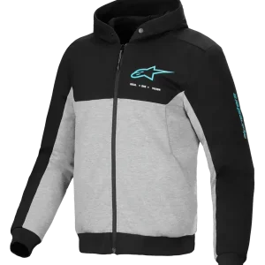 Alpinestars Chrome V2 Sport Hoodie Black Grey Heather Turquoise 1475 Premium