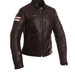 Segura Retro Leather Jacket Ladies Brown Pink Speciale Aanbieding