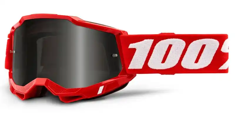 Tijdelijk Beschikbaar Motorcrossbril 100% ACCURI 2 rood (gerookt plexi)