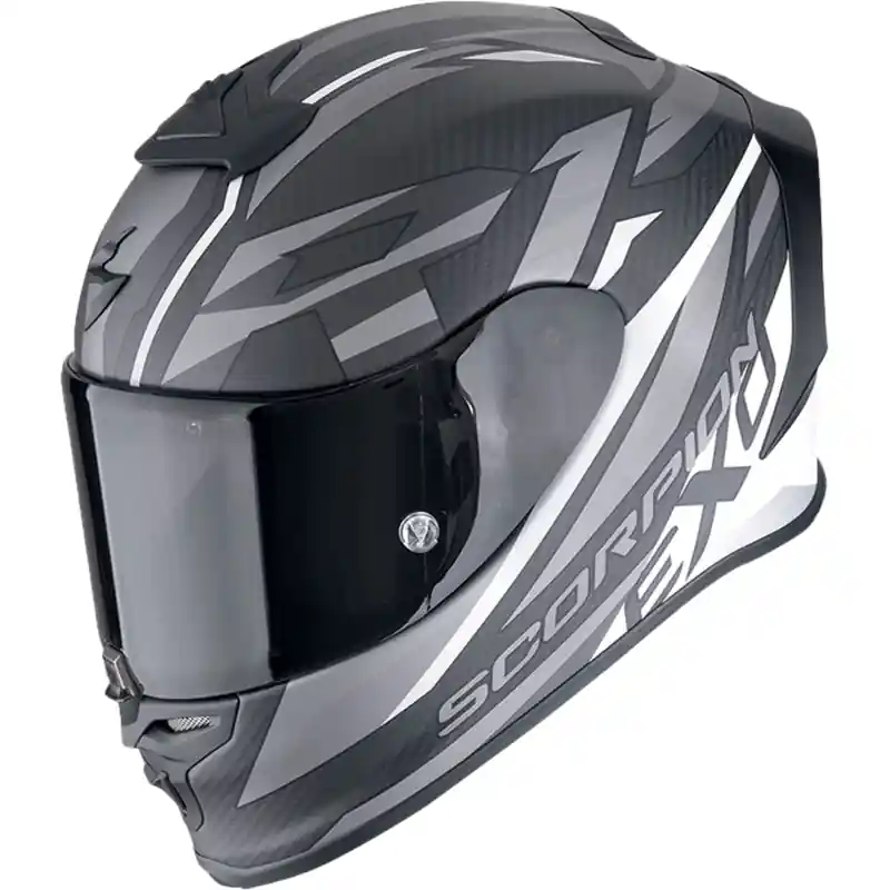 Aanbieding Integraalhelm Scorpion EXO-R1 EVO CARBON AIR RUNNER mat zwart en wit XS