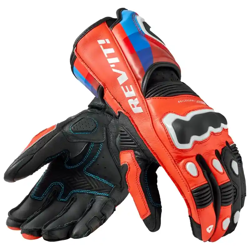 Gecertificeerd Motorhandschoenen Revit Quantum 3 fluor rood-blauw S