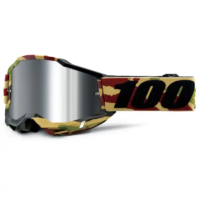 100% Accuri Mission motorcrossbril met zilverkleurig plexiglas Hete Deal