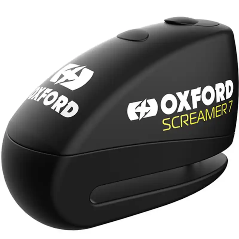 Oxford Screamer 7 schijfremslot met geïntegreerd alarm zwart-zwart Gecertificeerd