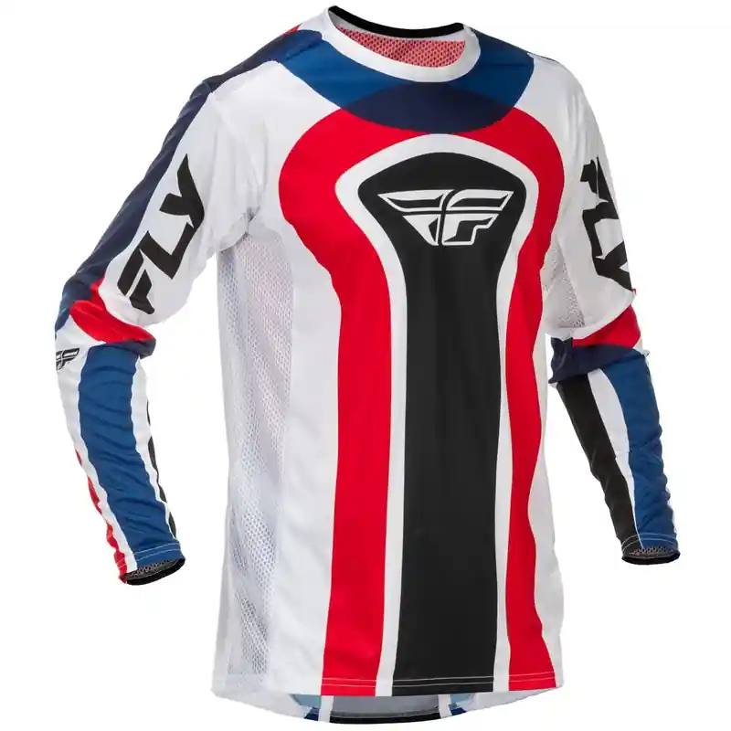 Weekendaanbieding FLY Racing Lite USA motorcross shirt rood-wit-blauw S