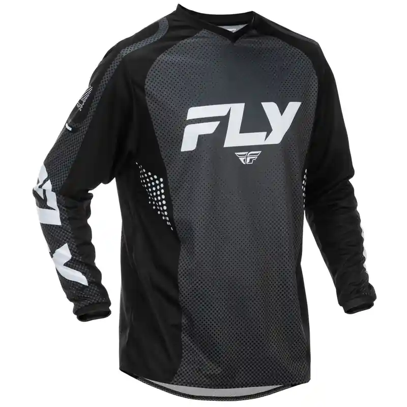 Seizoensaanbieding FLY Racing F-16 motorcross shirt zwart-wit