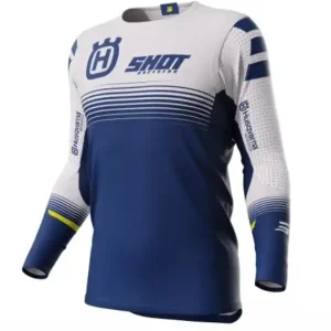Motorcross trui Shot Aerolite Husqvarna LE 2023 wit-blauw uitverkoop Laatste Versie