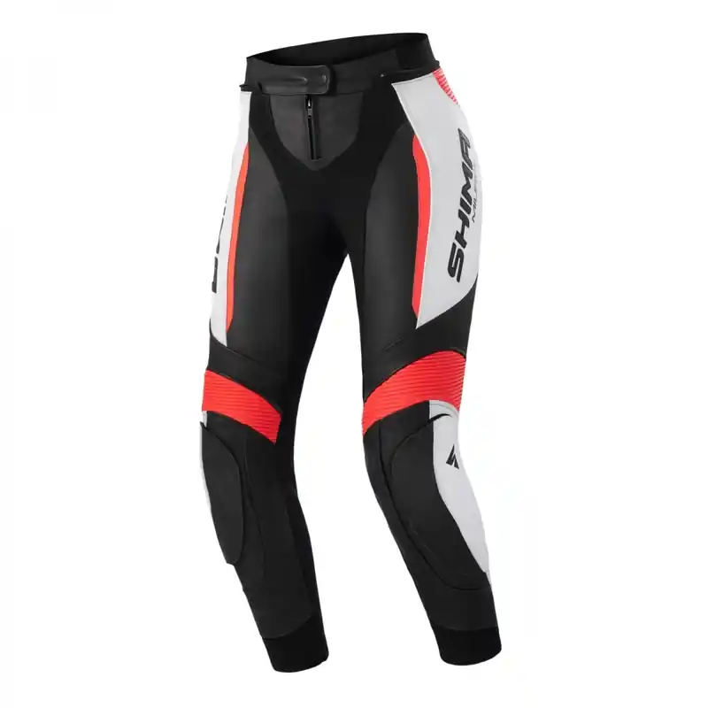 Uitverkoop Dámské kalhoty na motorku Shima Miura 2.0 černo-bílo-fluo červené - II. jakost