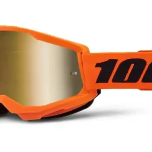 Veilige Betaling Motorcrossbril 100% STRATA 2 Nieuw oranje (goud plexi)