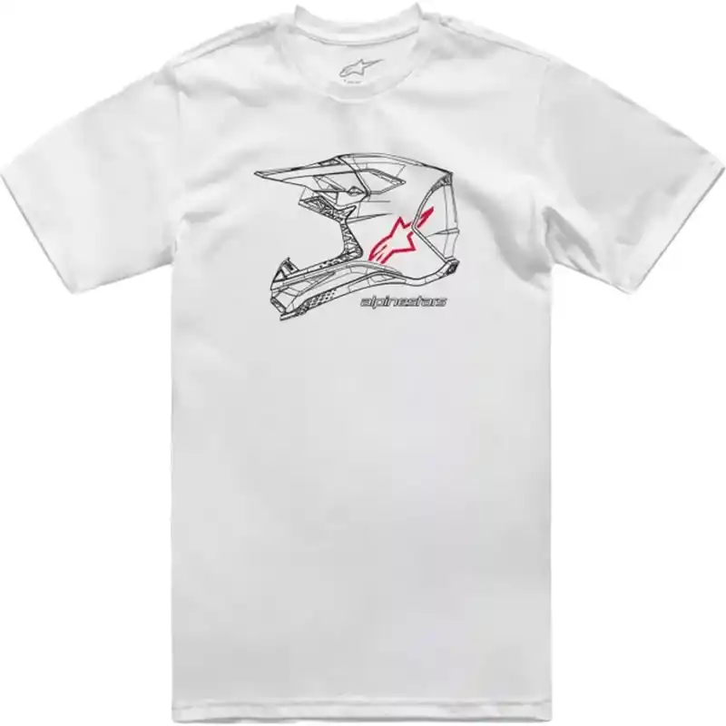Lage Kosten T-shirt Alpinestars MX Helm CSF wit S