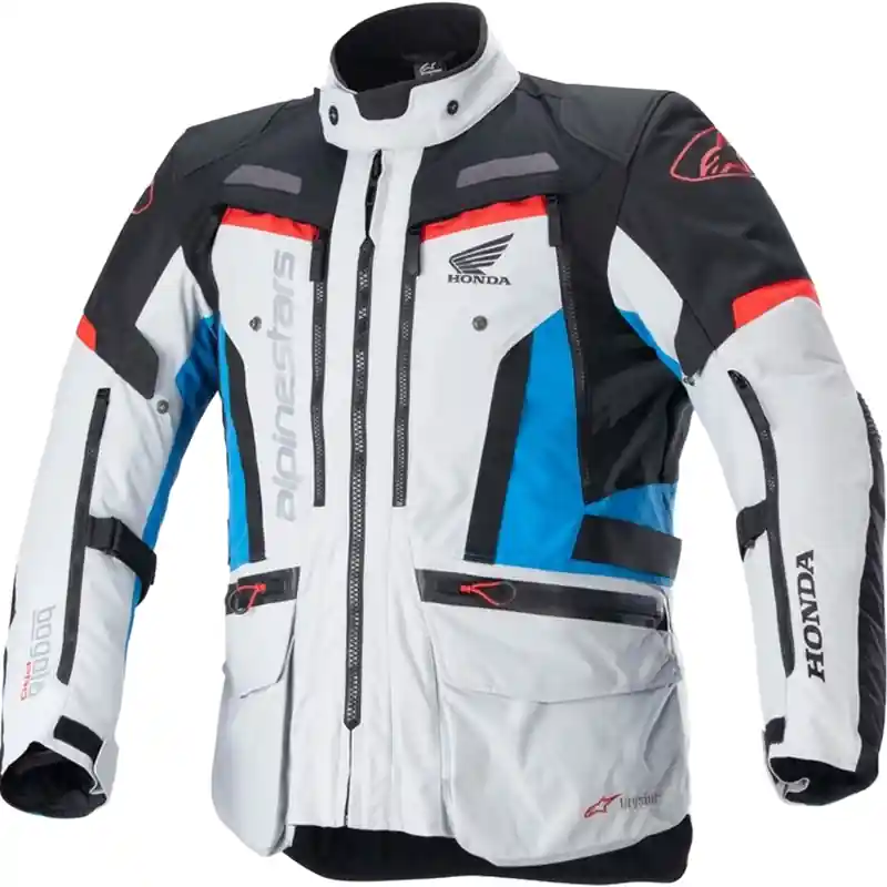 Alpinestars Bogota PRO Drystar Honda motorjas lichtgrijs-fluo rood-blauw-zwart S Favoriet