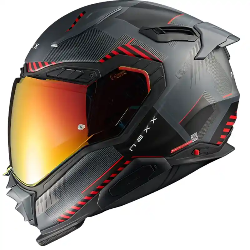 Integraalhelm voor motorfiets Nexx X.WST3 Fluence grijs-rood uitverkoop L Bestseller