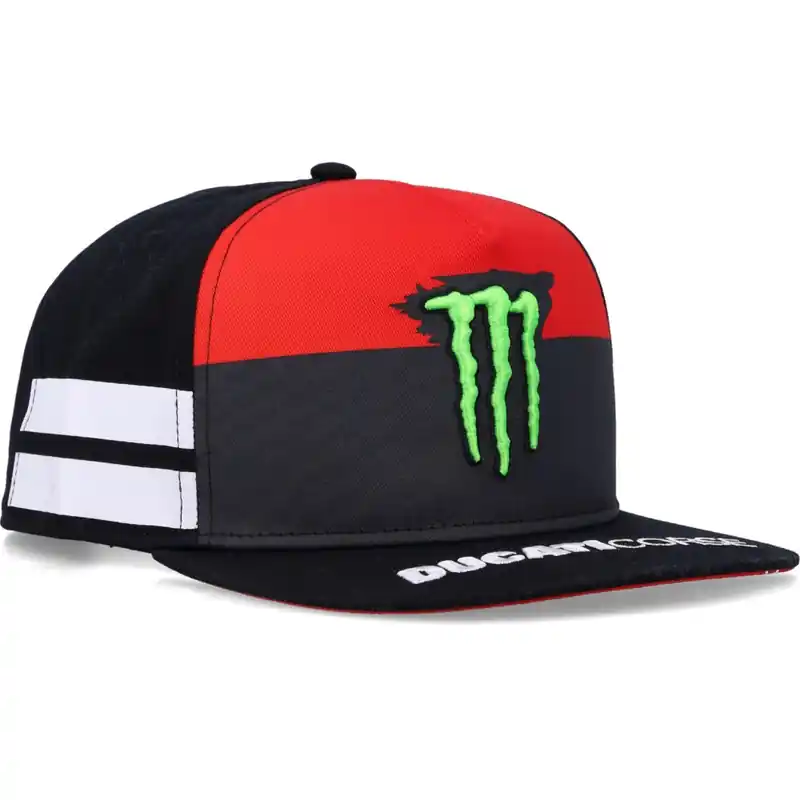 Ducati Monster White Stripes Cap zwart-rood-wit Gratis Retour