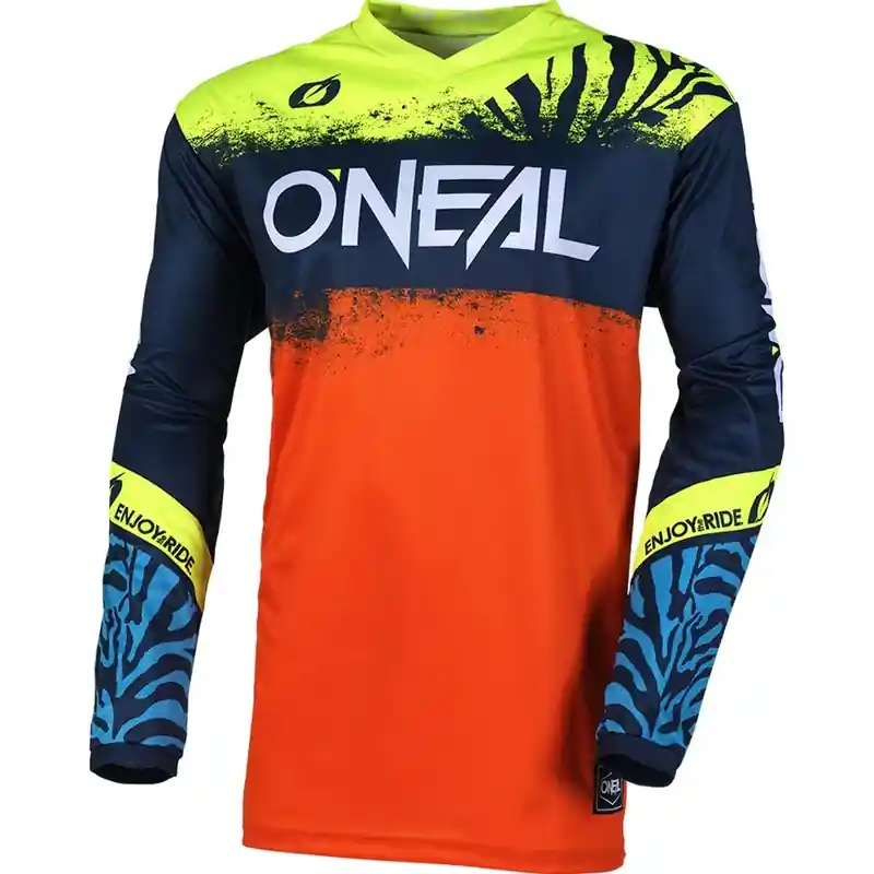 O'Neal Element Shocker kindermotocrossshirt blauw-oranje XS Favoriet