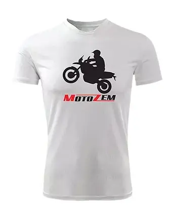 Gecertificeerd Triko s motivem MotoZem enduro bílé