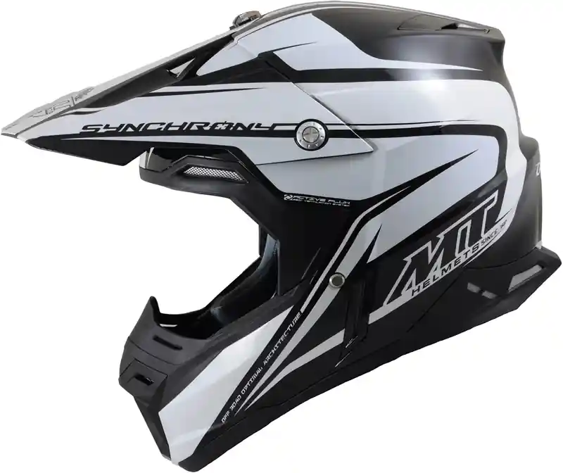 Goedkoop Motokrosová přilba MT Synchrony Duality černá/bílá