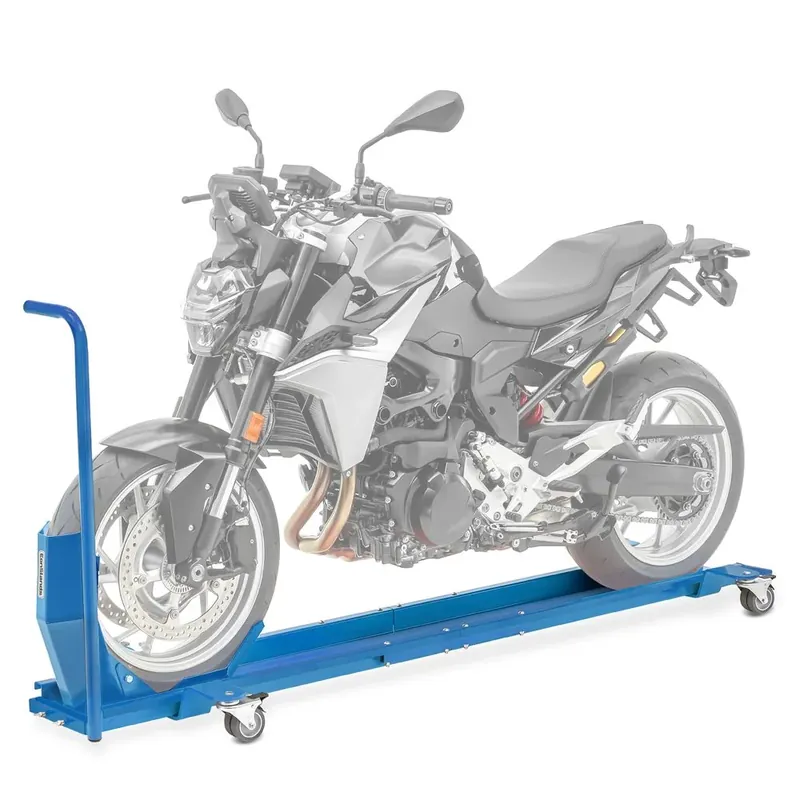 Direct Beschikbaar Motorfiets Motor Mover met inrijklem ConStands Smart-Mover Rangeerrail too 450kg blauw