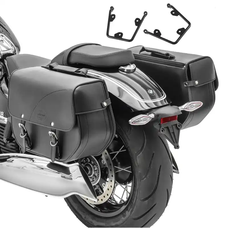 Op = Op Set Zadeltassen + houders compatibel met Kawasaki Vulcan S 15-26 Craftride Oregon rechts-links
