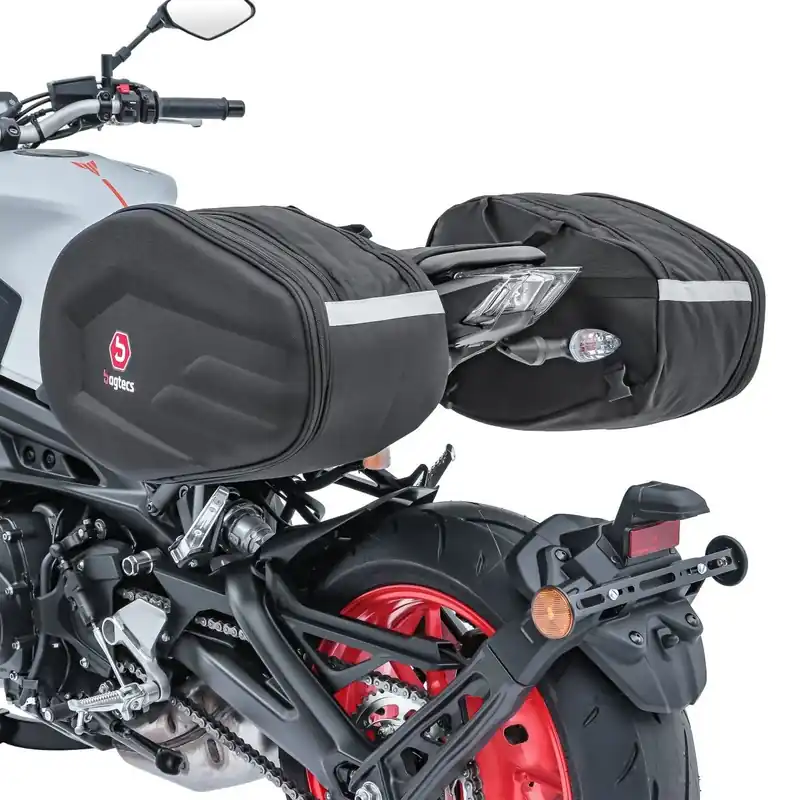Zadeltassen motor Bagtecs RF3 Zijtassen Paar 30-40Ltr zwart Gecertificeerd