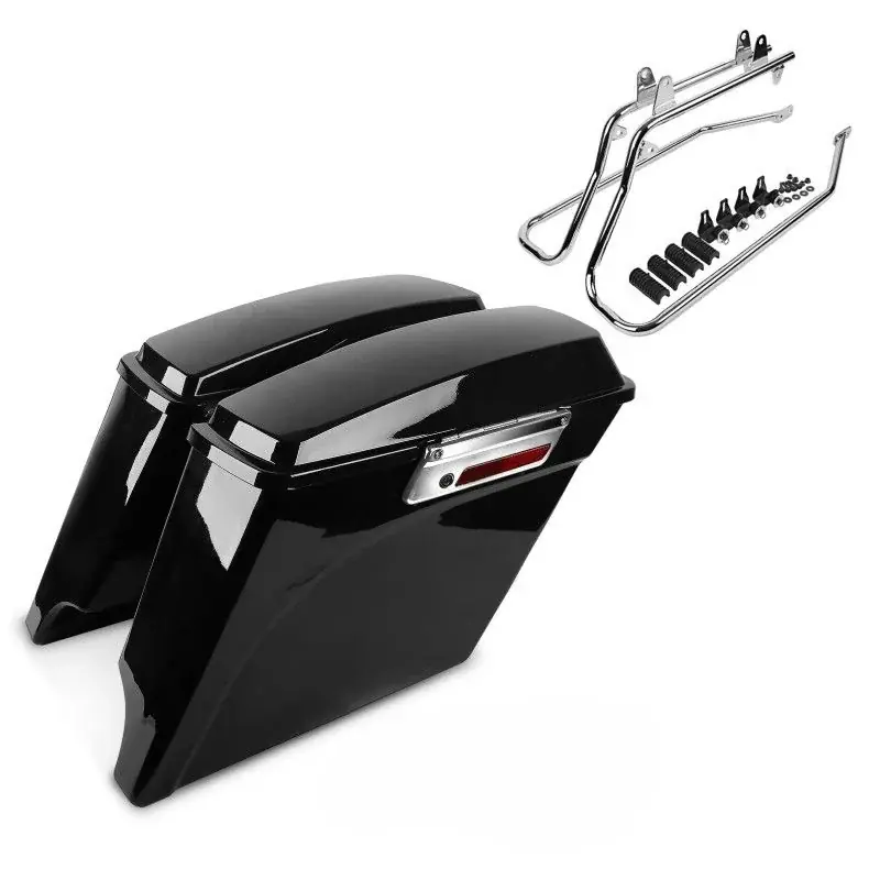 Zijkoffer passend voor Harley Davidson Softail Deluxe 05-17 Craftride Stretched incl kofferhouder in chroom Speciale Aanbieding