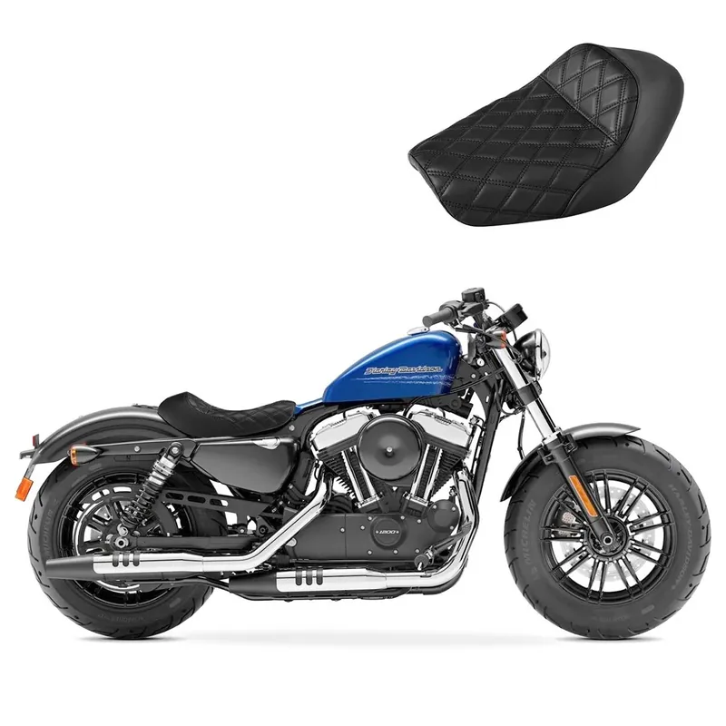 Solo Zadel passend voor Harley Davidson Sportster 10-20 bestuurders stoel Craftride SO4 zwart Laatste Versie