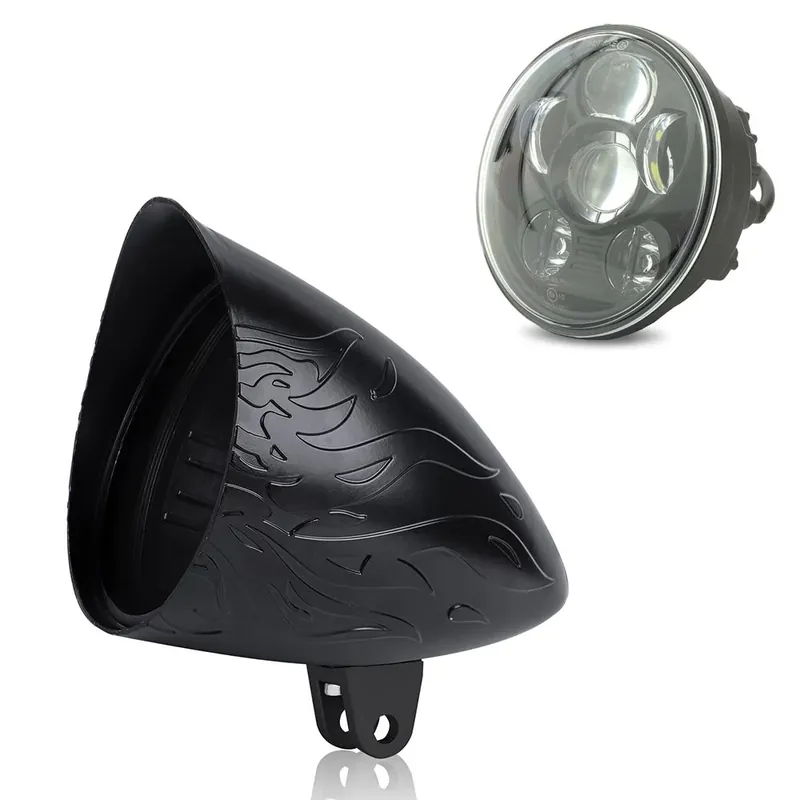 Seizoensaanbieding LED koplamp set 5.75 inch passend voor Harley Davidson met behuizing Craftride zwart SF1