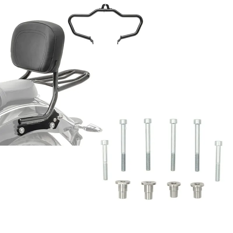 Set: Valbeugel Mustache + Sissybar met bagagedrager compatibel met BMW R 18 / Classic 20-26 Craftride QL2 + Adapterkit voor montage van sissybars met originele zijkoffers compatibel met BMW R18 20-26 Craftride Tijdelijk Beschikbaar