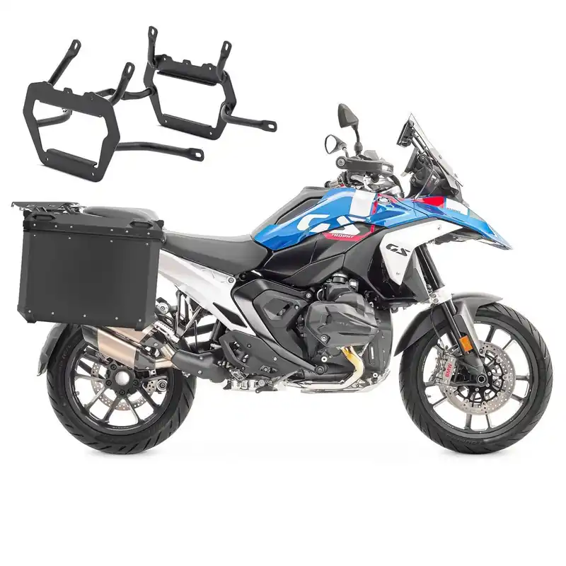 Set Aluminium Zijkoffers + kofferrek voor BMW R 1300 GS 23-26 Koffers Bagtecs QP48 zwart Koopje