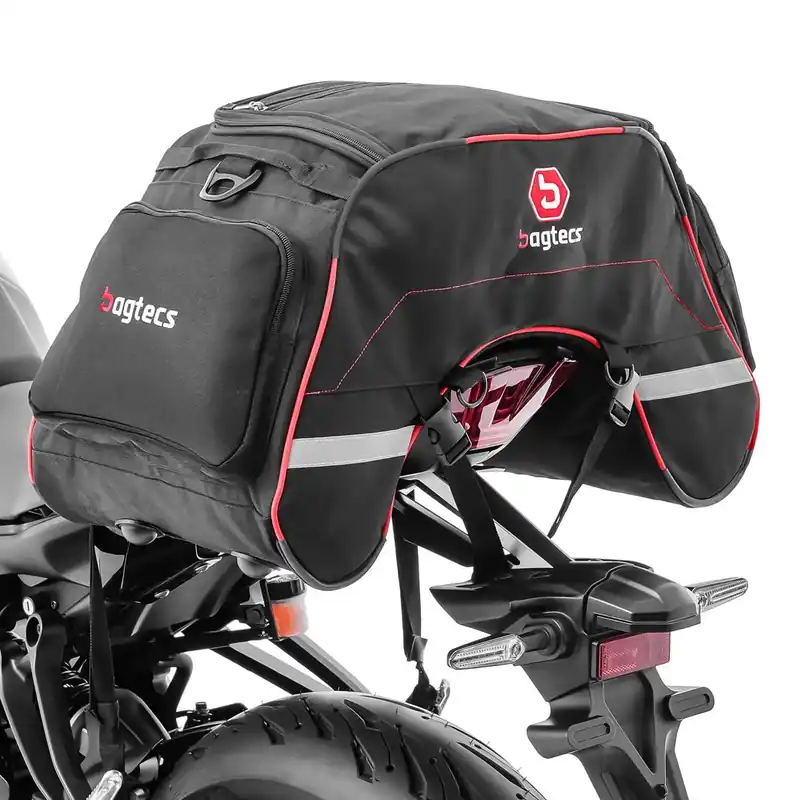 Beste Prijs Motor Buddyseat Tas Bagtecs WP35 Tail Bag Volumen 35 Liters rood