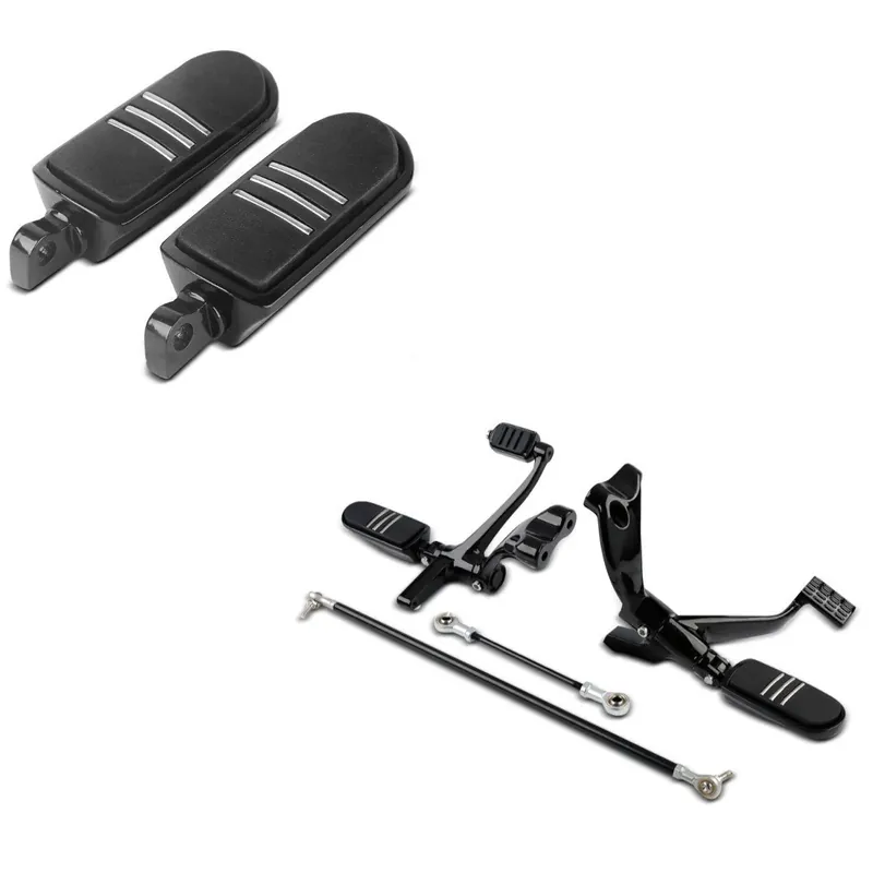 Meest Verkocht Set: Motorfiets forward controls passend voor Harley Davidson Sportster 04-13 Craftride in zwart + Voetsteunen Bestuurder en Passagier BQ passend voor Harley Davidson Universal zwart Craftride