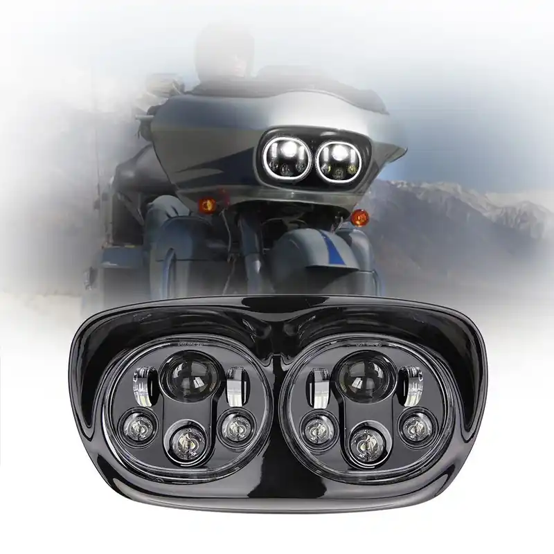 LED-dubbelkoplampen geschikt voor Harley Davidson Road Glide 98-09 5,75 inch koplampen Craftride zwart Seizoensaanbieding