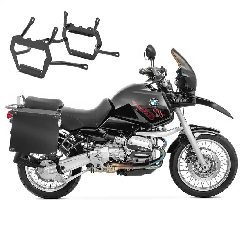 Lage Kosten Set Aluminium Zijkoffers + kofferrek voor BMW R 1100 GS / R 1150 GS / Adventure 94-05 Koffers Bagtecs NB40 zwart