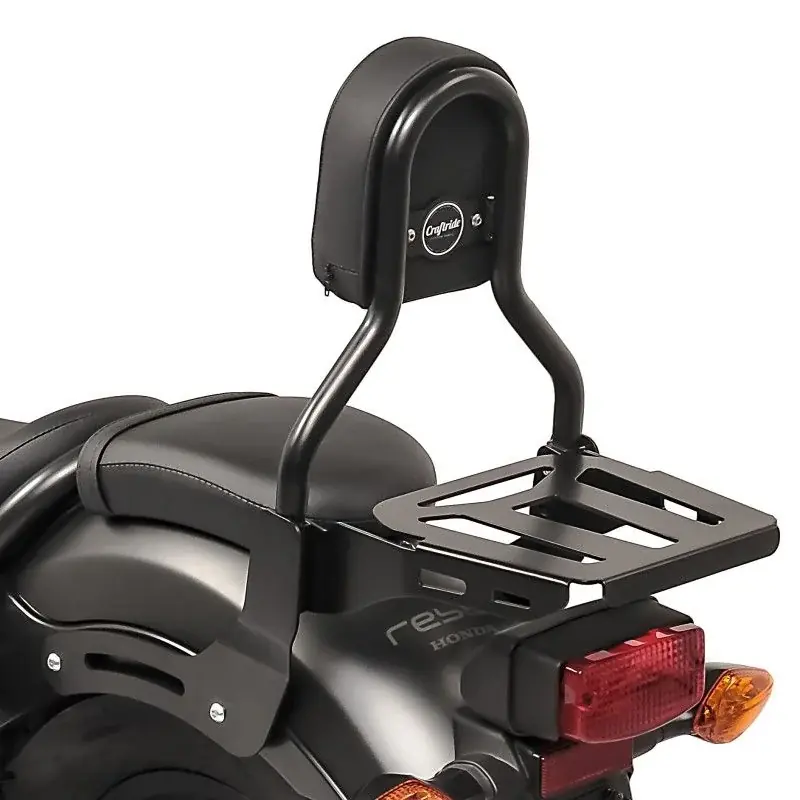Bestel Nu Sissybar CL3 compatibel met Honda Rebel 500 CMX 17-26 met bagagedrager zwart Craftride