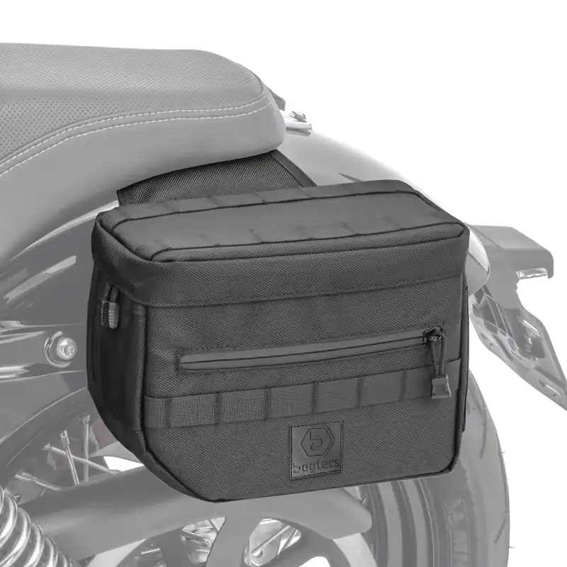 Beperkte Voorraad Zadeltassen Club Style voor Cruisers Chopper Retro Classic motoren zijtassen Craftride DC1 zwart