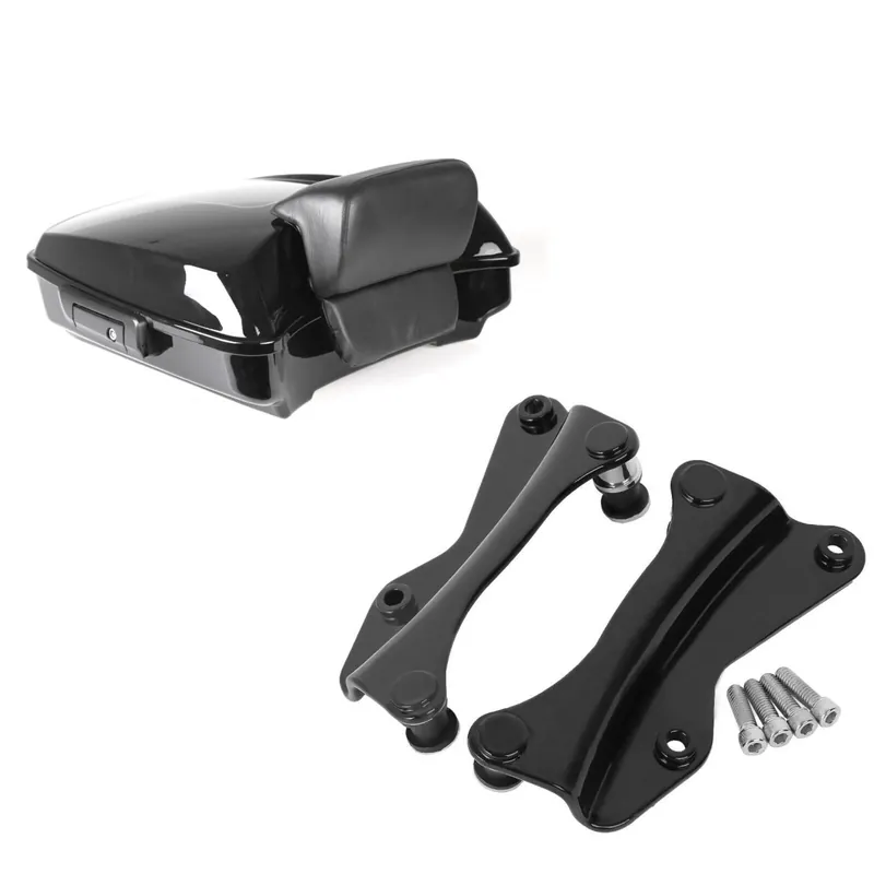 Set: Topcase passend voor Harley Davidson Road Glide 15-22 Craftride Razor GB2 zwart + 4-Point Docking Hardware Kit passend voor Harley Davidson Road Glide 15-22 zwart Craftride Korting