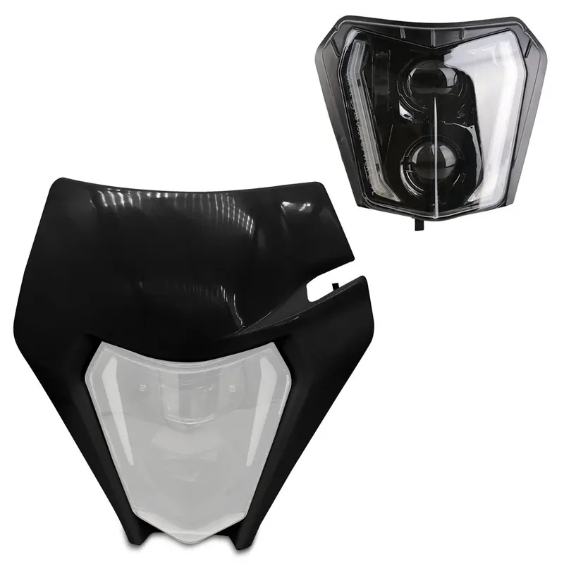 LED koplamp + masker voor Enduro Offroad ECE goedgekeurd Xdure SW2 DRL Universeel zwart Tijdelijk Beschikbaar