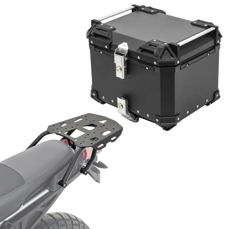 Goedkoop Set Aluminium Topkoffer + Drager voor Yamaha Tracer 9 / GT 21-26 Topcase Bagtecs XB45 zwart
