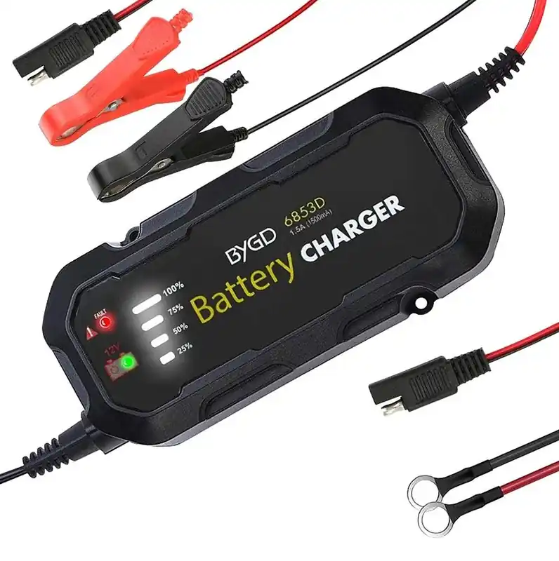 Acculader volautomatisch 12V / 1.500mA compatibel met Indian Scout / Bobber / Sixty Lumitecs BC2 Premium