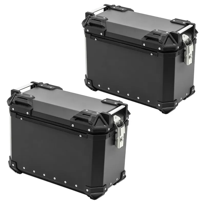 Set: 2x motorfiets aluminium koffer Bagtecs XW30 aluminium zijkoffer 30 L universeel zwart links Fabrieksprijs