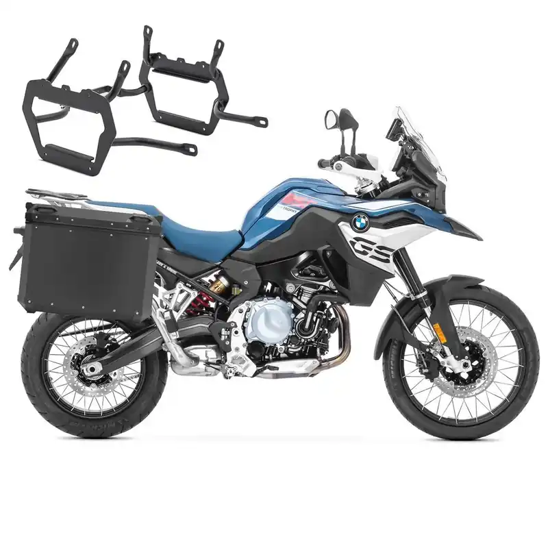 Set Aluminium Zijkoffers + kofferrek voor BMW F 750 GS / 850 GS / Adventure 18-26 Koffers Bagtecs XWS48 zwart Nieuw