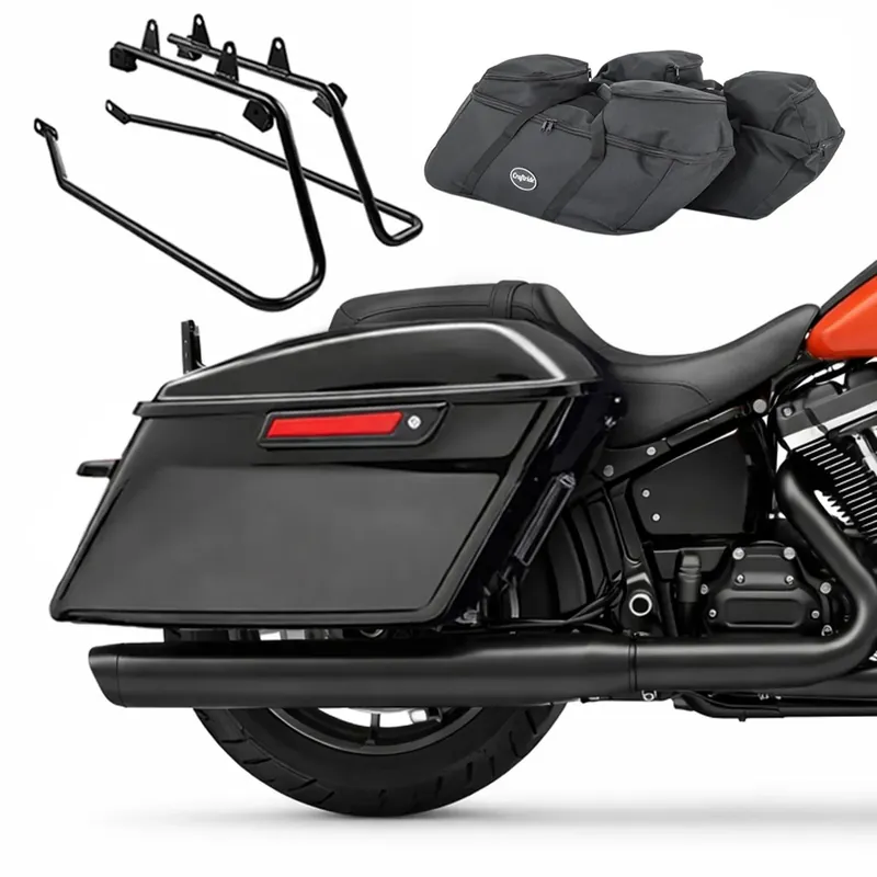 Set Zijkoffers + dragers voor Harley Davidson Softail Low Rider S 20-26 Harde Zadeltassen Craftride SU23T + Binnentassen Direct Verzonden