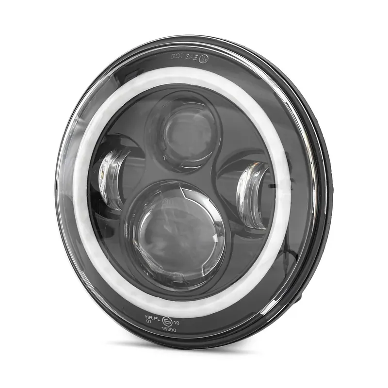 LED koplamp 7 "passend voor passend voor Harley Davidson met E-markering DRL Craftride FS8 sw Hete Deal