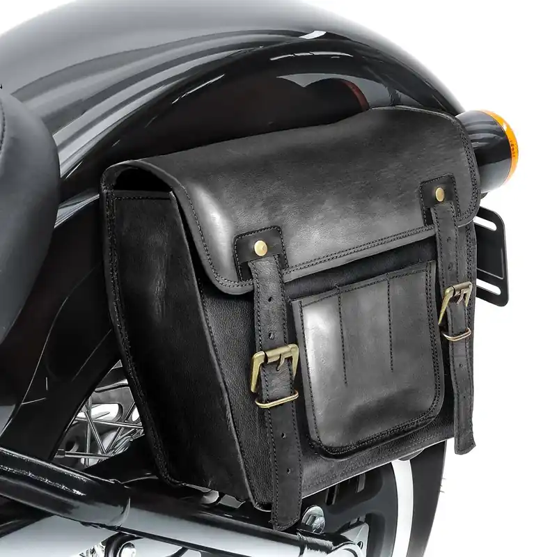 Koop Vandaag Leer zadeltas compatibel met Triumph Bonneville T120 / T100 Craftride SV4 zwart