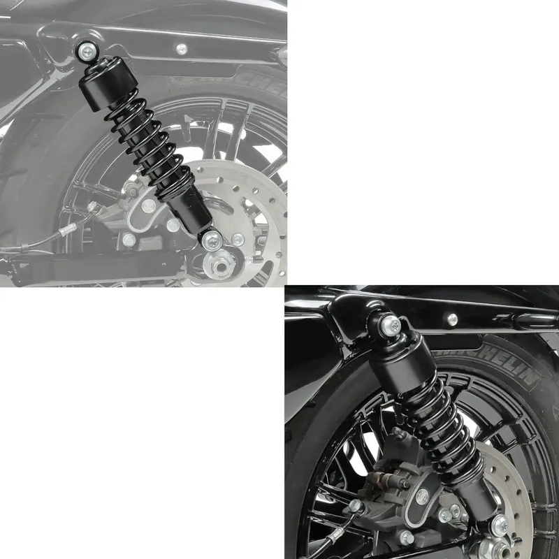 Betrouwbaar 2x Motorfiets Schokdempers achter 11,9 Zoll 302mm Craftride in zwart Discount Set