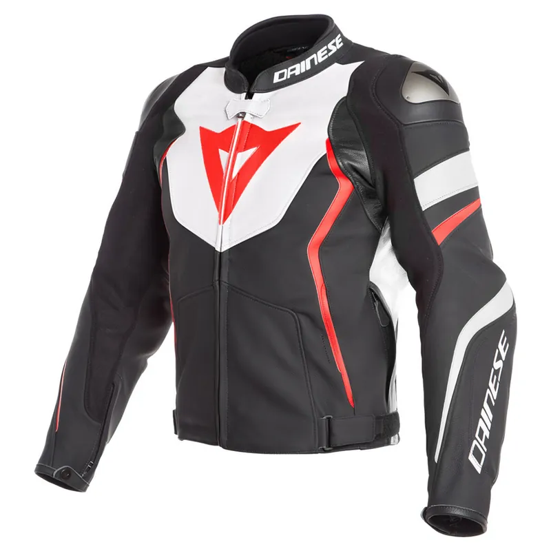 Dainese Avro 4 leren motorjas Zwart-Wit-Rood 50 Beperkt Aanbod