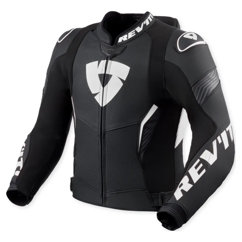 REV'IT! Argon 3 Pro Leren Motorjas Zwart-Wit 48 Lage Prijs