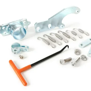 Finale Uitverkoop Auspuffflansch-Kit incl. Houderung, Veren en Spannhaken BGM PRO Clubman V2-V3-V4 Lambretta Serie 1-3 Type Grauguss