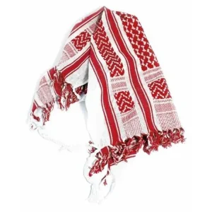 Halstuch Baumwolle 50cm x 60cm wit / rood 40 Gramm voor Brommer Mokick Betrouwbaar