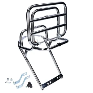 Merkproduct Bagagedrager achter Chroom inklapbaar voor Vespa Primavera ET3, V50, V90, PK