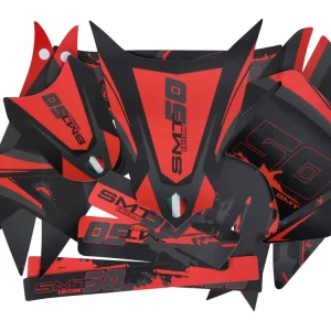 Beperkte Voorraad Dekor / Sticker Kit zwart-rot-Grijs mat voor Gilera SMT 11-17