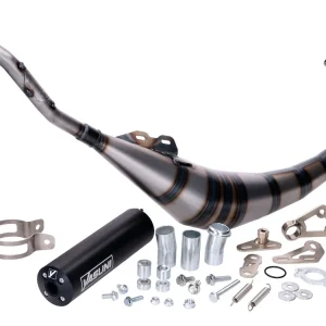 Shop Nu Uitlaat Yasuni R2 MAX PRO zwart voor Aprilia RS 50, Yamaha MBK TZR 50, Rieju RS2, RS3 Naked, Pro Minarelli AM6